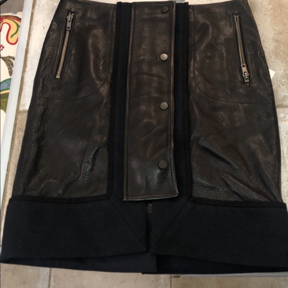 A.L.C. Black leather skirt - Picture 3 of 6